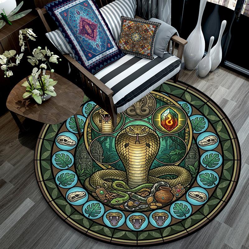 Underwater Treasures Window Round Area Rug Under Office Chairs Bedroom Living Room Home Decor