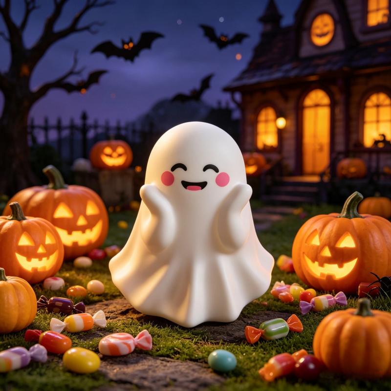 1/6Pcs Adorable Mini Ghost Figurine Soft PVC Lightweight Ornament for Kids Desk Bedroom Decoration Gift