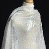 5MM Sequined Stretch Shiny Fabric, Net Transparent Gold Fabric Suitable for DIY Wedding Performance Dress Long Skirt