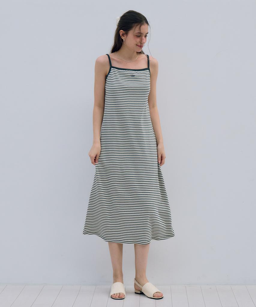 Metapeo Met Striped Bustier Dress Holiday Charcoal