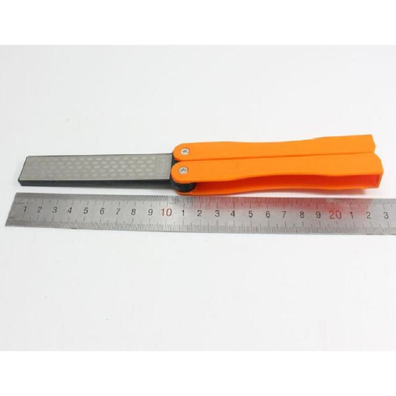 1PCS Portable Folding Pocket Knife Sharpener with Double Sided Diamond Sharpening Stone for Outdoor Use