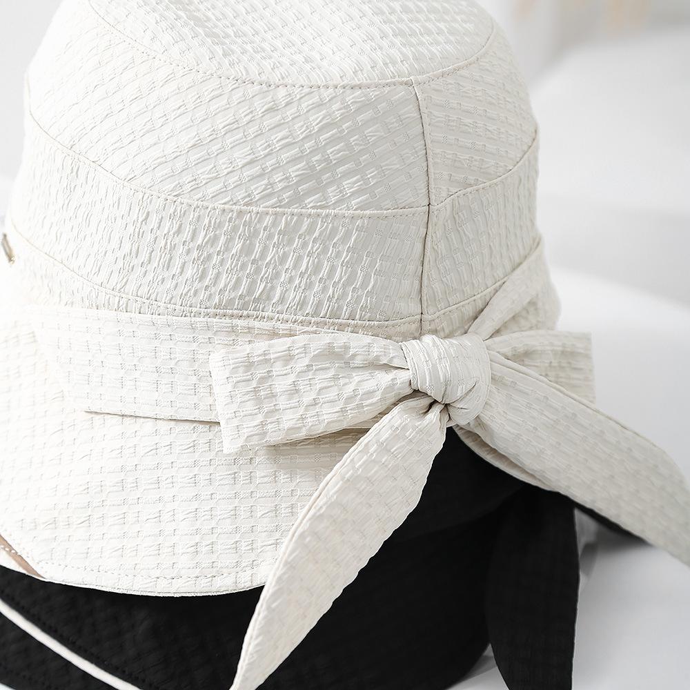 Summer Hats For Women Bucket Hat Korean Style Retro Lady Fashion Cloth Bow Foldable Sunscreen Trendy Women's Fisherman Cap New