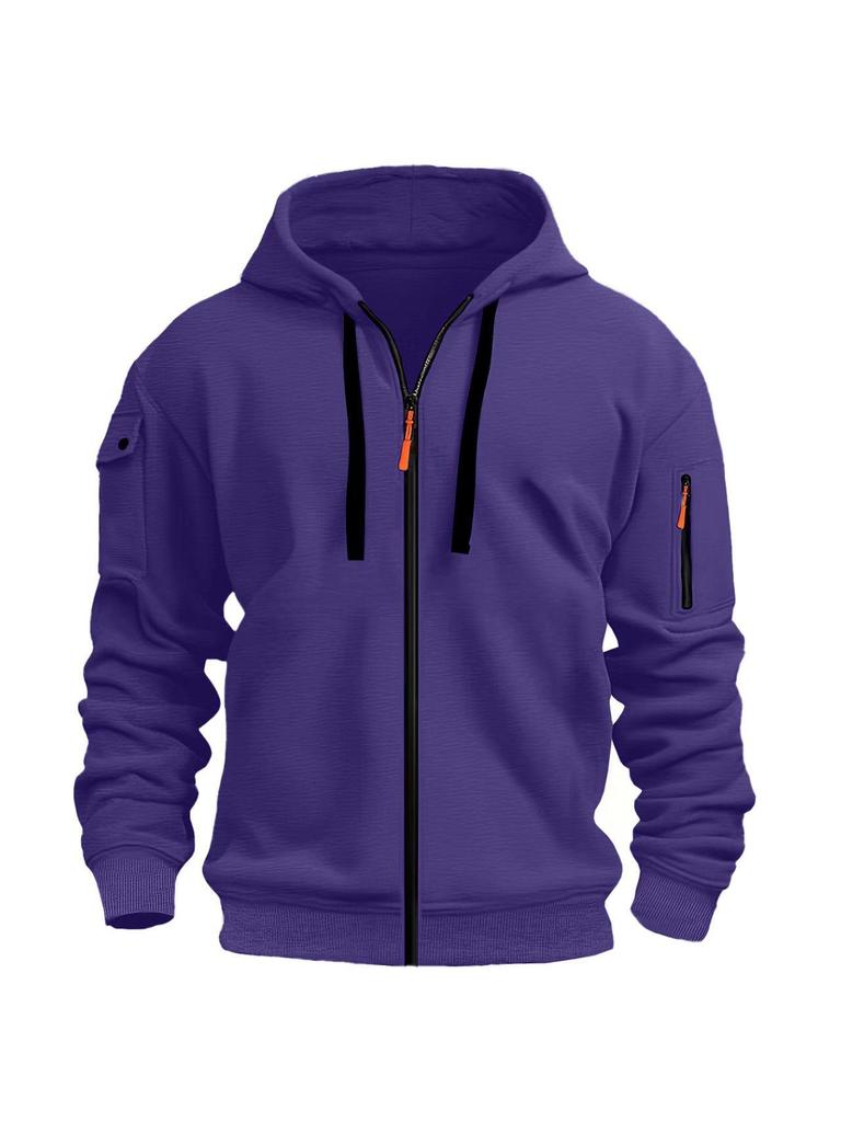 Men's Multi-Pocket Zipper Hoodie - 2025 Spring/Autumn Casual Sportswear