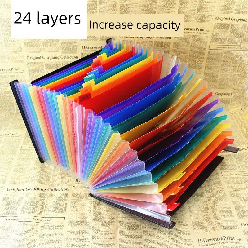 Large Capacity File Holder A4 Multi-Layer Folder Insert Buggy Bag File Storage Category Folder Student Test Paper Clip