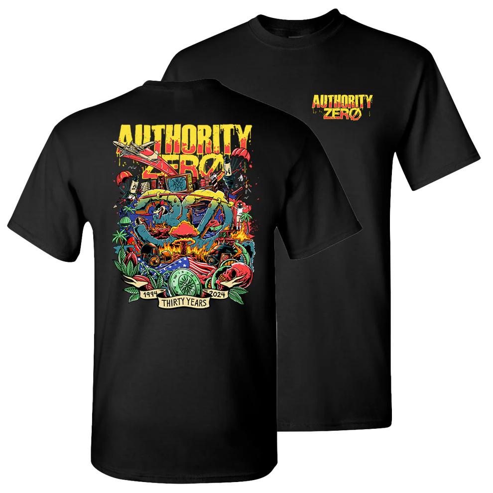 Authority Zero Band 30yr Anniversary Cotton Black Shirt For Men Full Size BT257 Unisex T-Shirt L