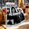 Custom Name Personalized Michael Jackson Print Blanket, Home Decor, Bedroom, Sofa, Camping, Couch, Gifts for Birthday Christmas