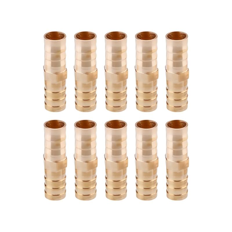 10Pcs Brass Pipe Repair Barbed Fittings Corrosion Resistant Brass Tube Adapters Upgrades for Plumbing System Maintenance