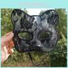 Pvc Lace Cat Mask For Cosplay Halloween Festive Party And Stage Shows