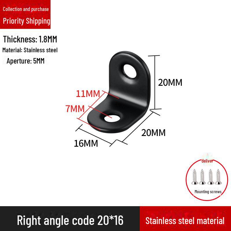 

Кронштейн для полок L-образной формы из нержавеющей стали, соединитель под прямым углом 90 градусов Includes 16mm black screws