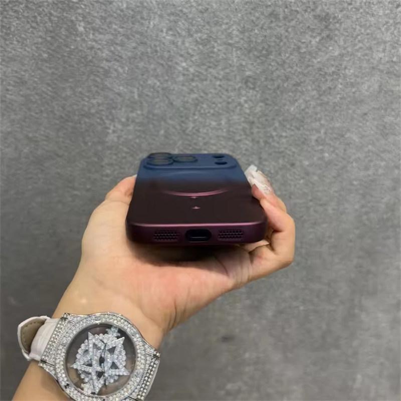 Für iPhone 17 Air Luxus Magsafe Kabelloses Laden Farbverlauf Hautgefühl Handyhülle Für iPhone 17 16 15 14 13 12 11 Pro Max Plus Hülle