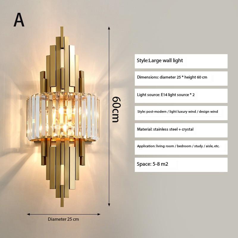 Nordic LED Luxury Metal Crystal Wall Lamp Creative Wall Sconce For Living room Hallway Bedside interior Decoration Wall Lighting