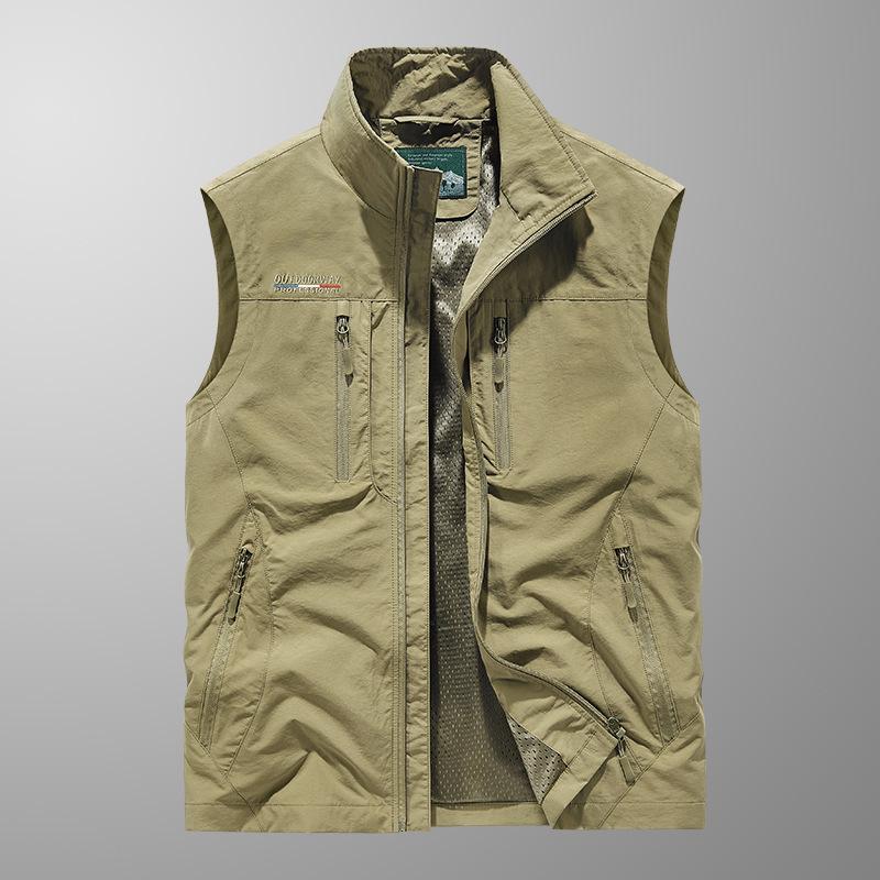 2025 Outdoor Leisure Vest Men's New Multi-Pocket Breathable Outdoor Cargo Jacket Coat High-Quality Design Hiking Fishing Vest