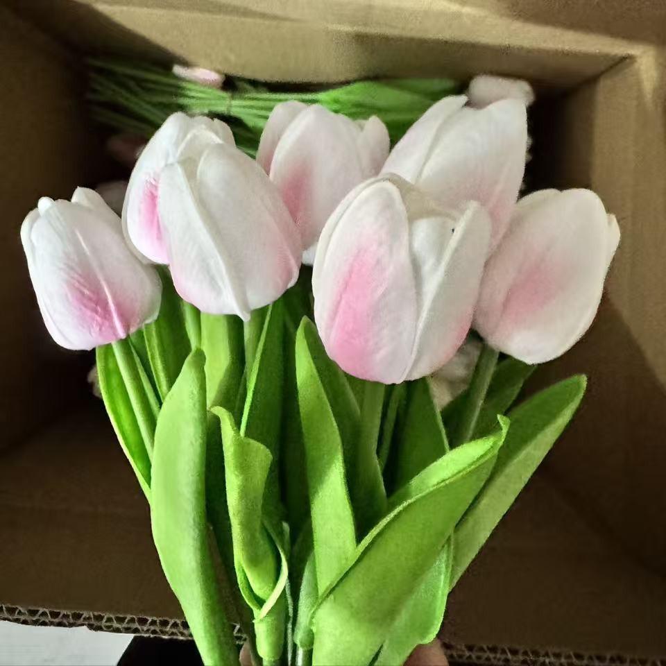 10Pcs Tulip Flowers Artificial Tulip Bouquet PE Foam Fake Flower for Wedding Ceremony Decor Home Garden Bouquet Decoration