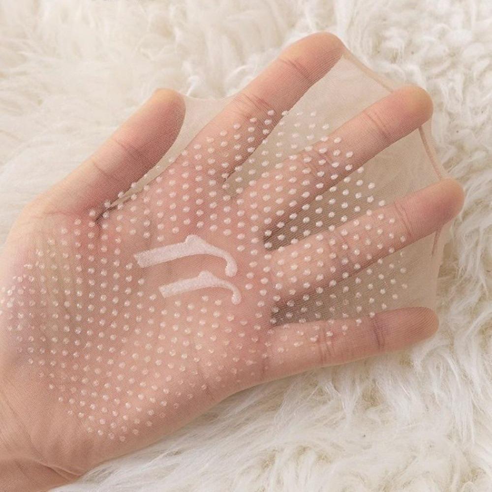 New Non-slip Silicone Rubber Crystal Socks Breathable Ultra-thin Hosiery Transparent Anti-hook Foot Massage Socks Women