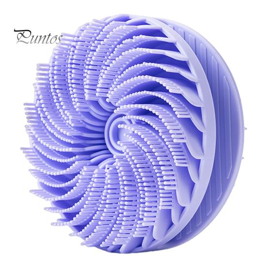 

Силиконовая щетка для душа, массажер для кожи головы, двухсторонняя щетка для тела с ручкой, гигиеническая щетка для ванны 2 в 1 для тела фиолетовый