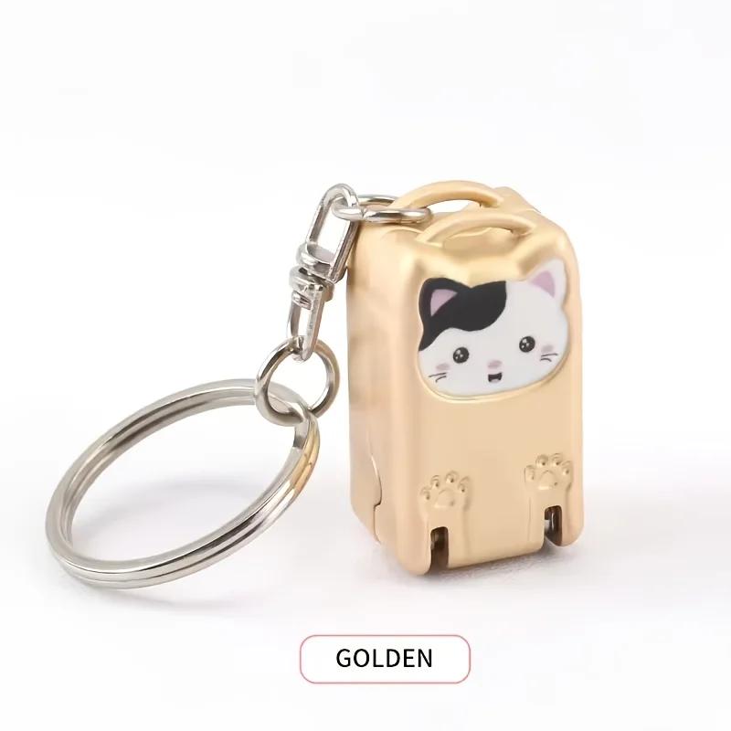 1pcs Exquisite Kitten Keychain Foldable Nail Cutter Stainless Steel Nail Clippers Rotary Toenail Fingernail Manicure Trimmer