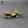 Retro Copper Panther Statue Animal Figurine Prey On Agile Style Brass Leopard Sculpture Home Office Room Decoration Accessories