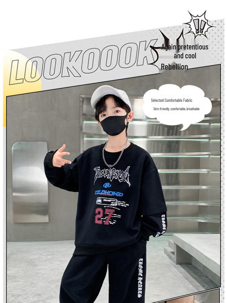 Klučičí sportovní podzimní dvoudílná souprava 2025 - Cool styl pro velké kluky