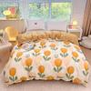 1Pc Sweet Red Flowers Duvet Cover Botanical Floral Pattern Comforter Cover Skin-friendly Comfortable Bedding Bedroom Decor