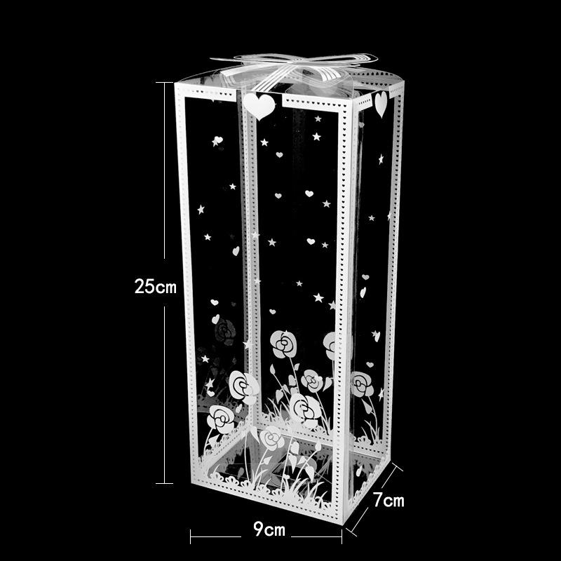

10 шт., несколько размеров, ПВХ упаковочная коробка, прозрачная коробка для конфет, принадлежности для вечеринки по случаю дня рождения 9x7x25cm