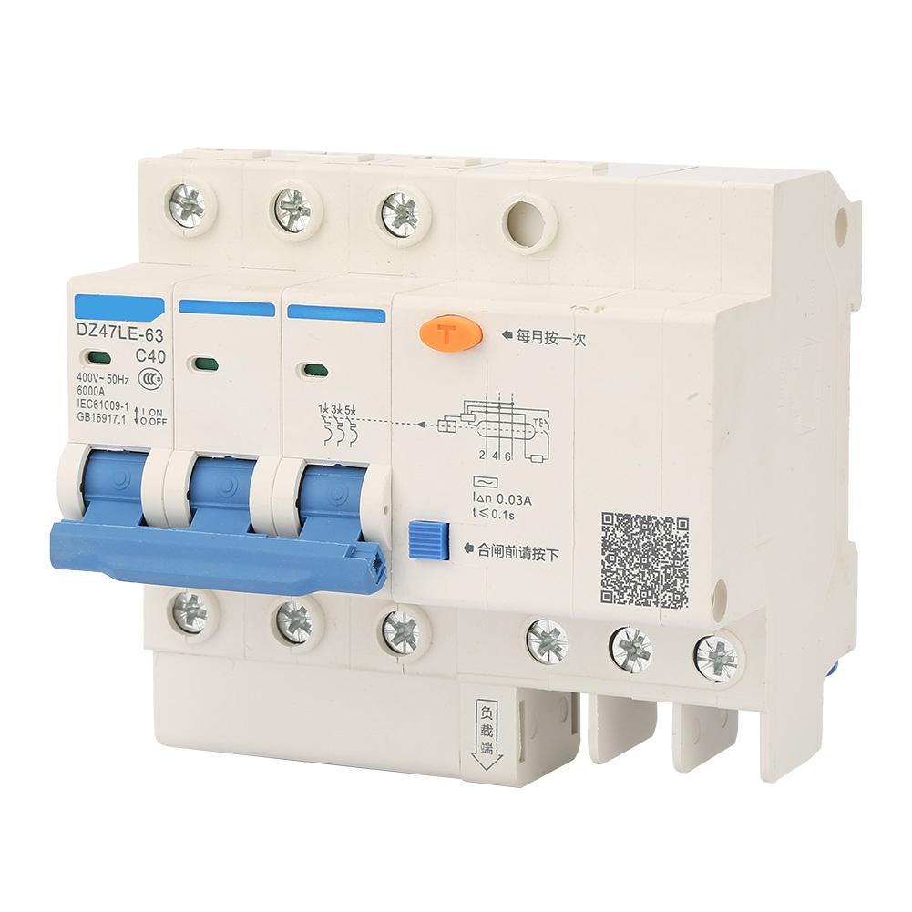 

400V40A Leakage Protection Switch DZ47LE63 C40 3P Current Circuit Breaker