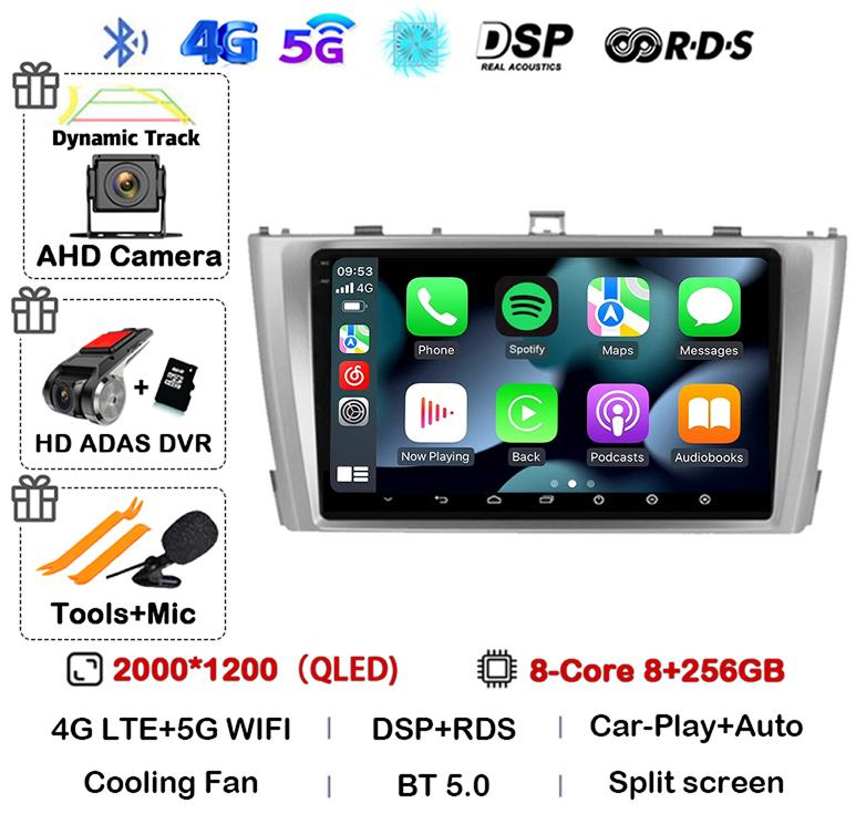 Android 14 Carplay Auto For Toyota Avensis 3 2008 2009 2010 2011 2012 2013- 2015 Car Radio Multimedia Stereo Player GPS 4G WIFI
