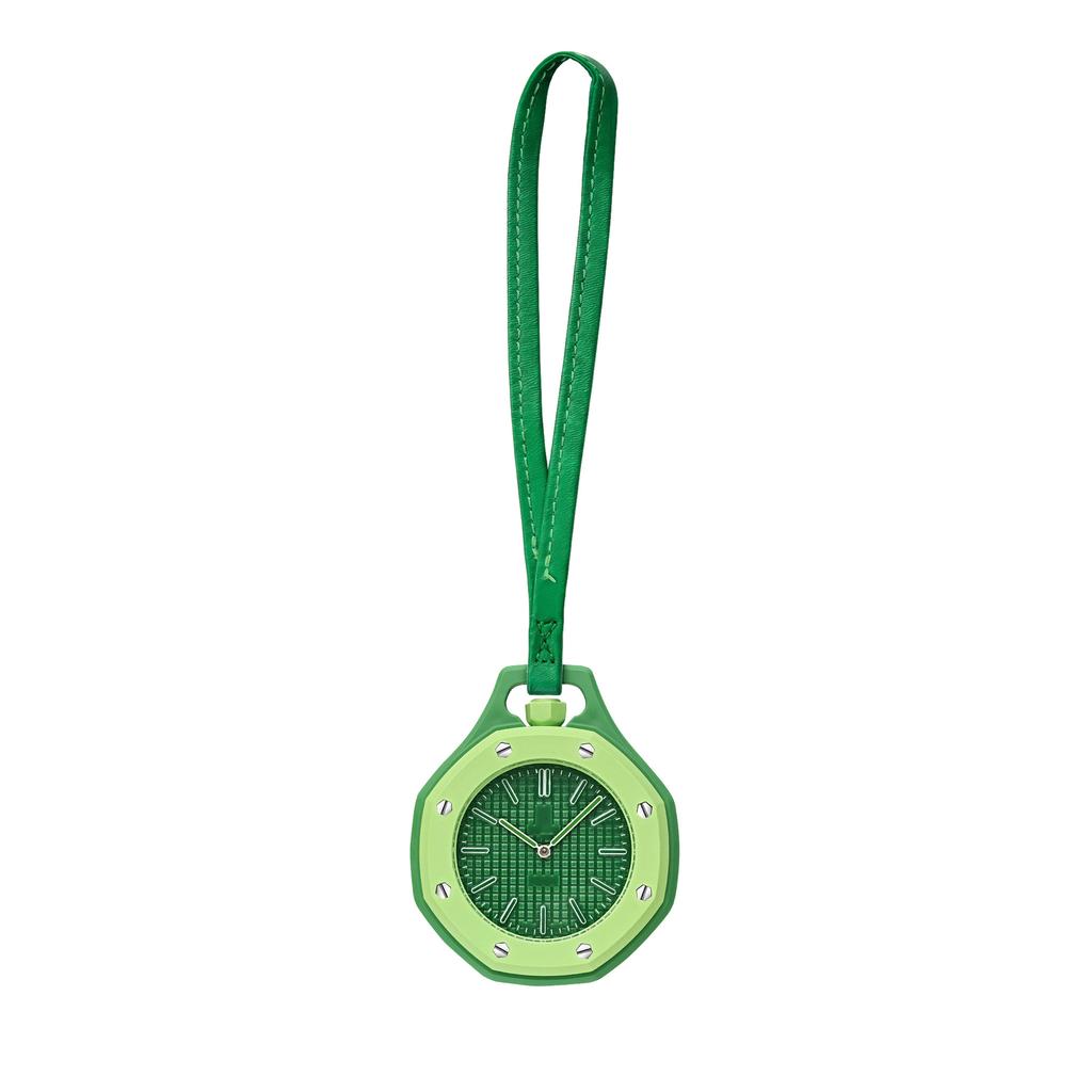 Biokeramisch Achtkant Popstijl Zakhorloge Bedrukt Logo Uurwerk Horloge 40mm Wijzerplaat Leren Nekkoord Modekleur Hanger Klok