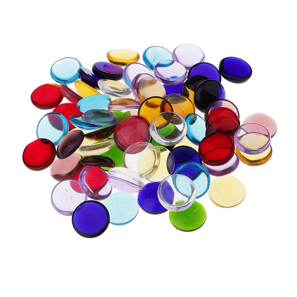 100g Round Shape Clear Glass Mosaic Tiles for Making Kids Crafts 15mm