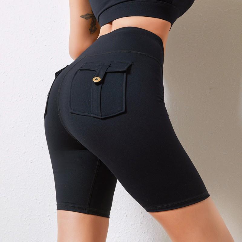 High Waist Cross Over Butt Lifting Dance Yoga Tights 5-Point Cargo Leggings