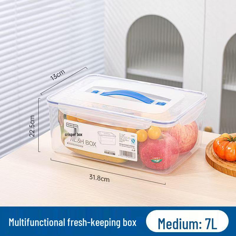 Food Grade Rectangular Plastic Storage Box with Lid - Freezable, Sealable Kitchen & Refrigerator Organizer
