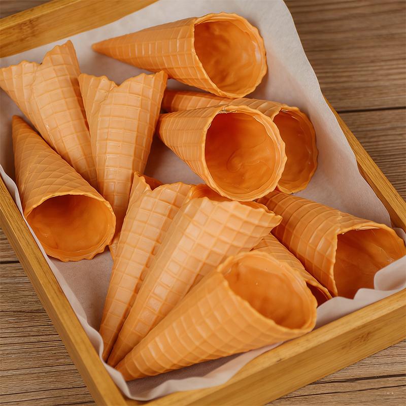 Modelo de cone de sorvete simulado, modelo de cone crocante, sorvete realista, comida crocante, adereços de fotografia, prática