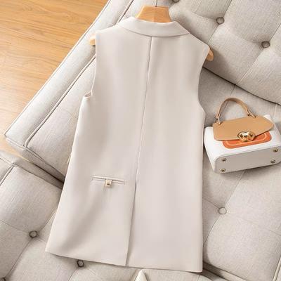 Gilet coreano senza maniche alla moda primaverile per abiti da donna con spacco posteriore