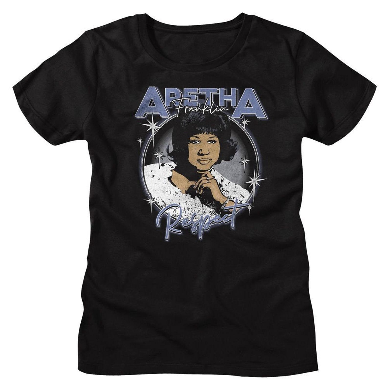 Aretha Franklin Respect Circle Black Women s T-Shirt XL