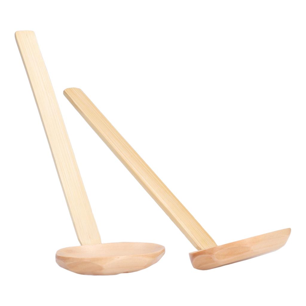 2pcs Wooden Spoon Reliable Durable Glossy Lightweight Ergonomic Comfortable Kitchen Supplies for Home