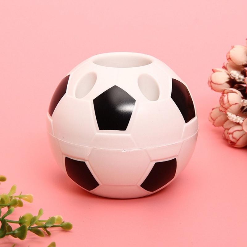 Soccer Shape Plastic Pen Cup Multi Slots Desk Pencil Organiser Storage Container For Pencil Pen Art Brush Makeup Tool