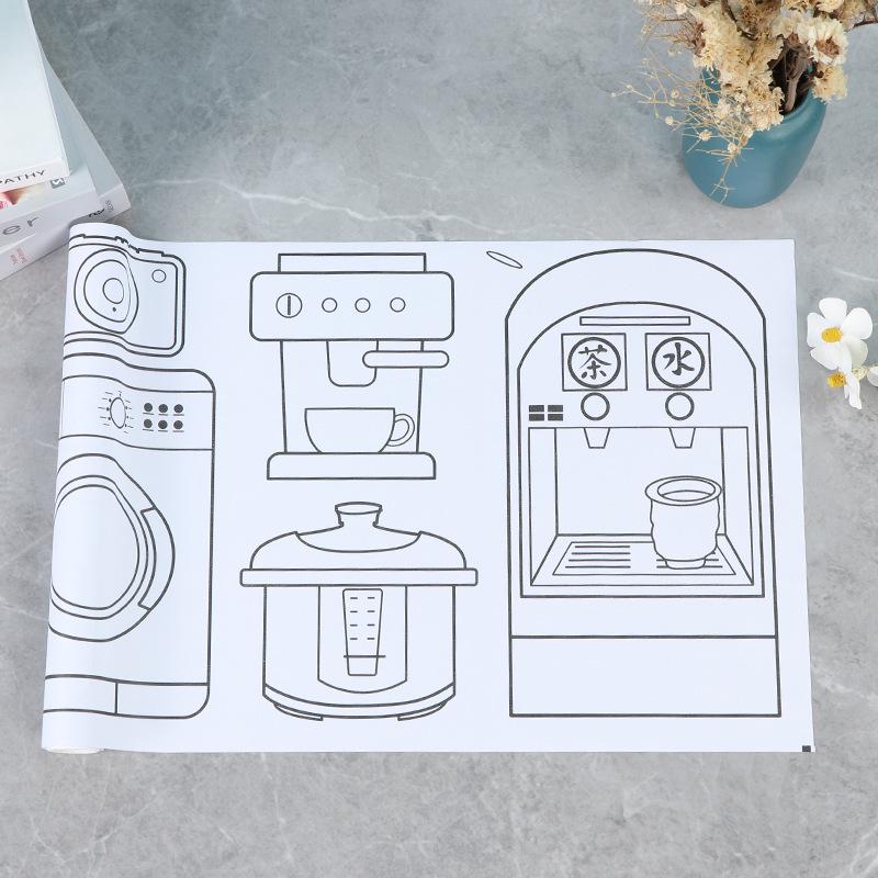 Kreativní velký ručně malovaný omalovánkový svitek pro děti: Zesílený papír na kreslení graffiti pro ranou výchovu