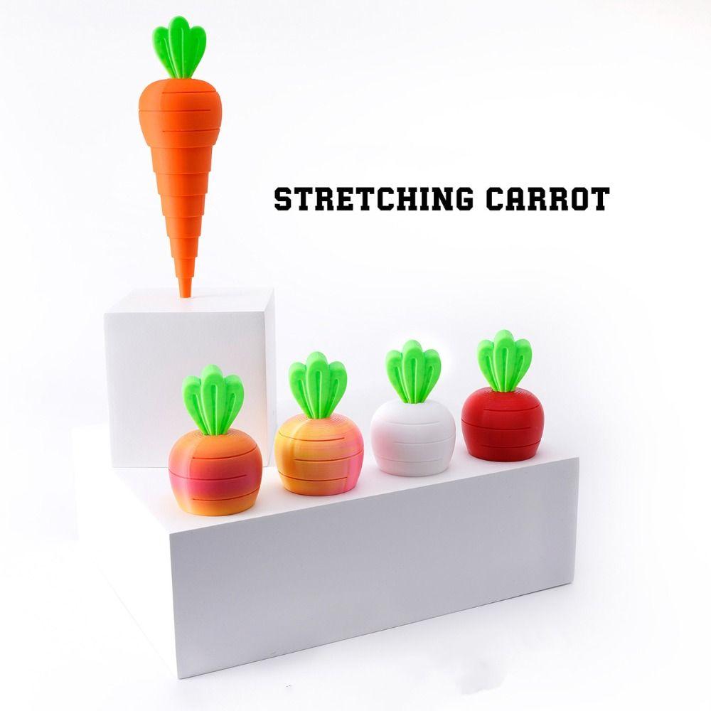 PLA Scalable Unzip Toys Colorful Funny Toys New 3D Printed Carrot Model  Desktop Decorations