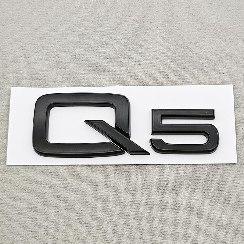 2026 Hot 3D ABS Chrome Black Car Letters Q3 Q5 Logo Rear Trunk Badge Emblem Decals For Audi TFSI Q3 Q5 8U 8R 80A Auto Accessories