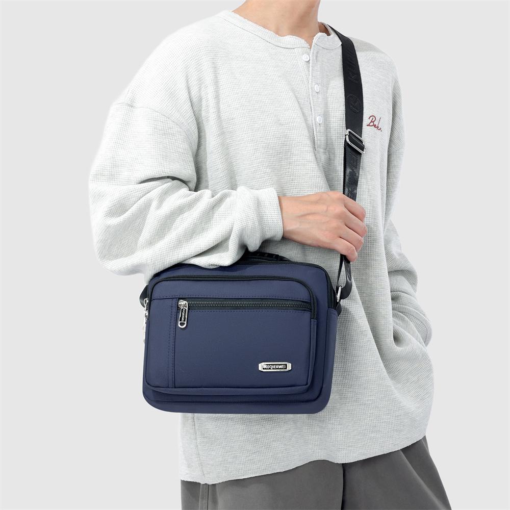Men Business Messenger Bag Waterproof Oxford Crossbody Shoulder Bag Multi Pocket Travel Pack