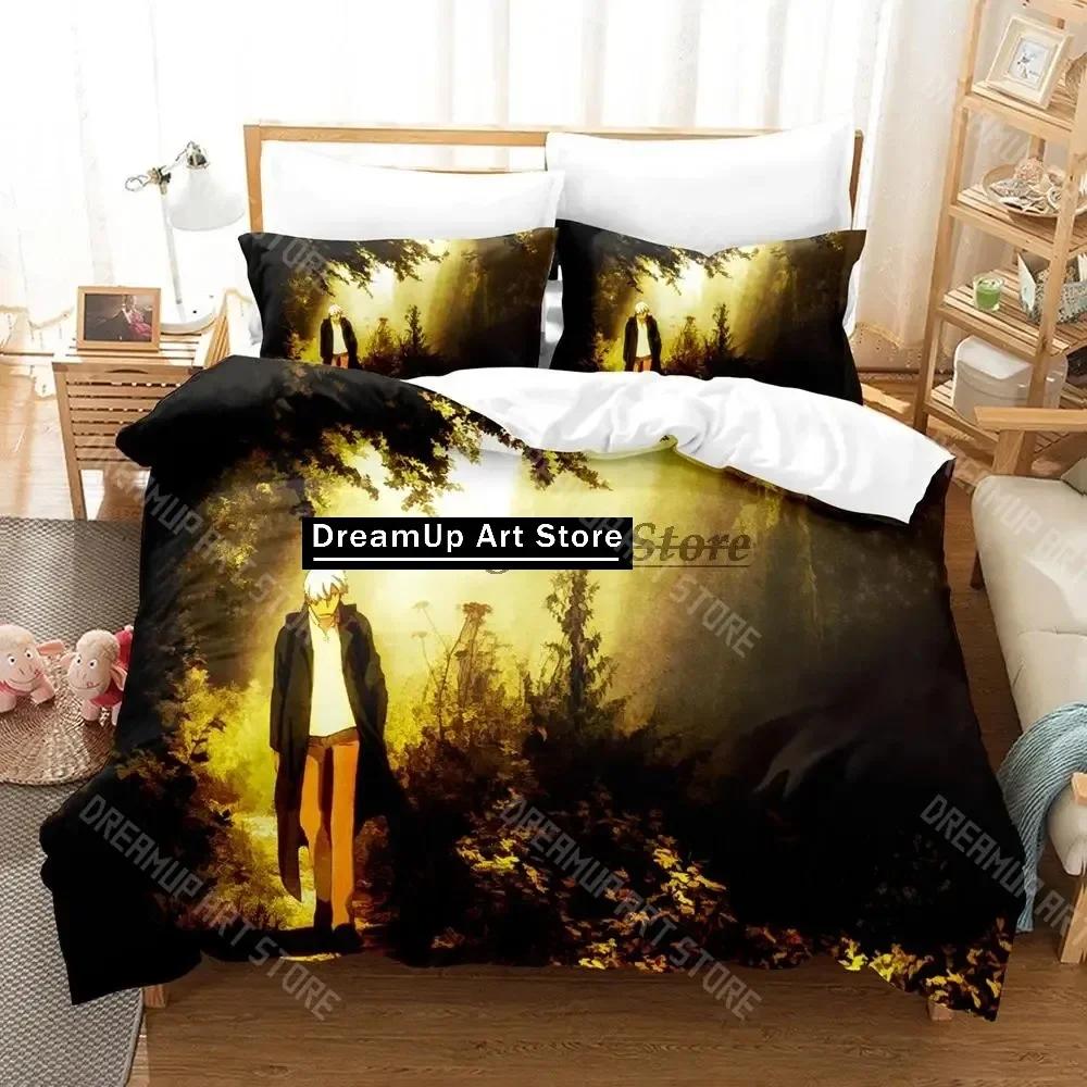 3D-tryck Mushishi Sängkläder Set Enkelt Twin Full Queen King Size Sängset Aldult Barn Sovrum Påslakanset 3D Anime Lakan Set