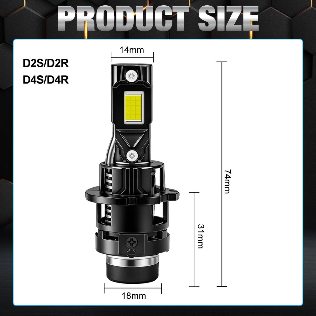 2 Stück 60000Lm D2S D4S LED Auto Scheinwerfer Birnen D2R D4R LED Auto Licht Hohe Leistung 200W 1:1 Plug-and-Play 30-Kern CSP-Chips Turbo-Lampe 6000K Weiß