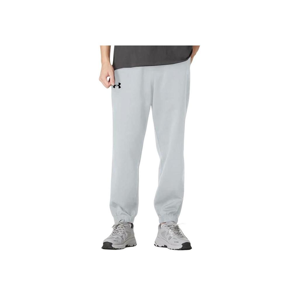 Under Armour Mens Training Series Solid Color Versatile Drawstring Fleece Thick Mid-Rise Casual Pants Unisex Bottoms Light-Gray 24600705-009