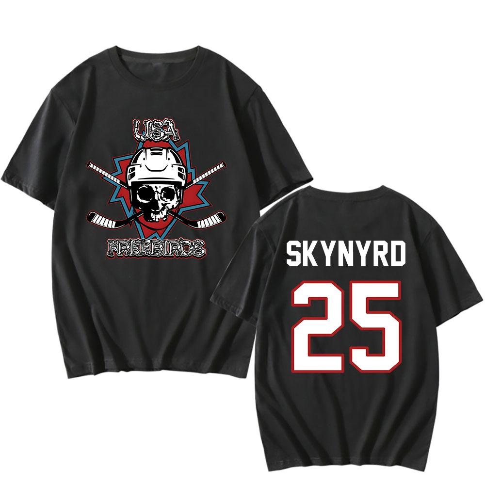 

USA FREEBIRDS TEE LYNYRDSKYNYRD Rock Band Tshirts Short Sleeve Cotton T-shirt Hip Hop Grunge Unisex Streetwear Men Clothes XXL чорний