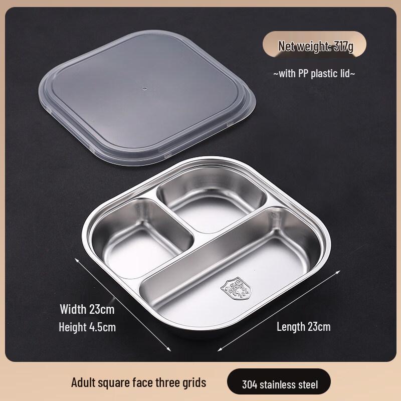 

Sweet & Elegant 304 Stainless Steel Four-Compartment Lunch Tray