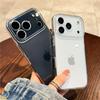 Drop-Proof Transparent Solid Color Phone Case for iPhone 13-17 Pro Max, Full Coverage, European American Style