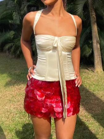 Sequin Bodycon Skirt Summer New Sweet Spicy Party High Waist Slim Stretchy Mini Dress