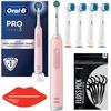 Electric Toothbrush - Oral-B - Pro 3 3000 Cross Action Pink - 3 Modes - Pressure Sensor - Accessories Included