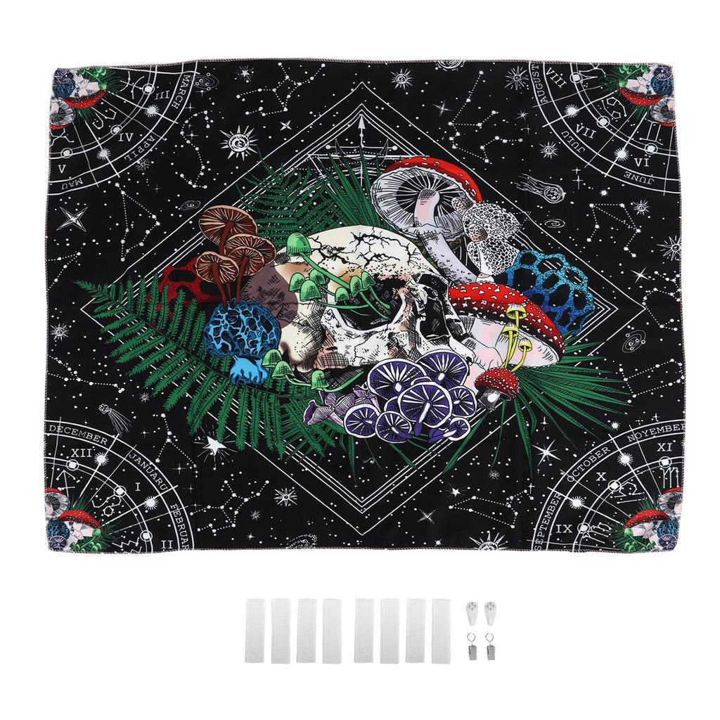 Decorative Tapestry Colorful Mushroom Skull Pattern Soft Lightweight Exquisite Beautiful Backdrop