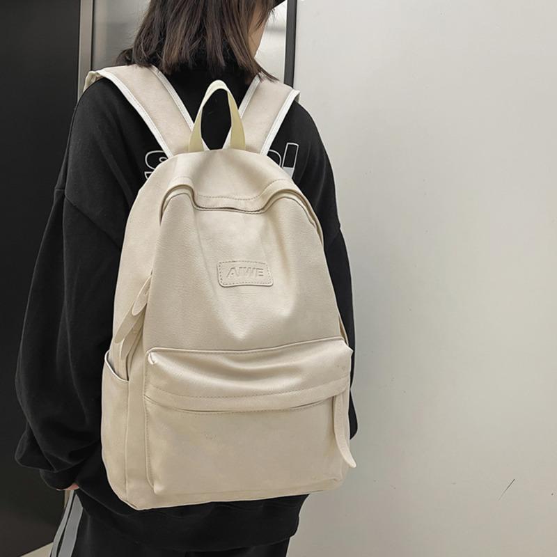 Luxury PU Leather Backpack for Men and Women Large Capacity Laptop Bag Vintage Designer Travel Pack