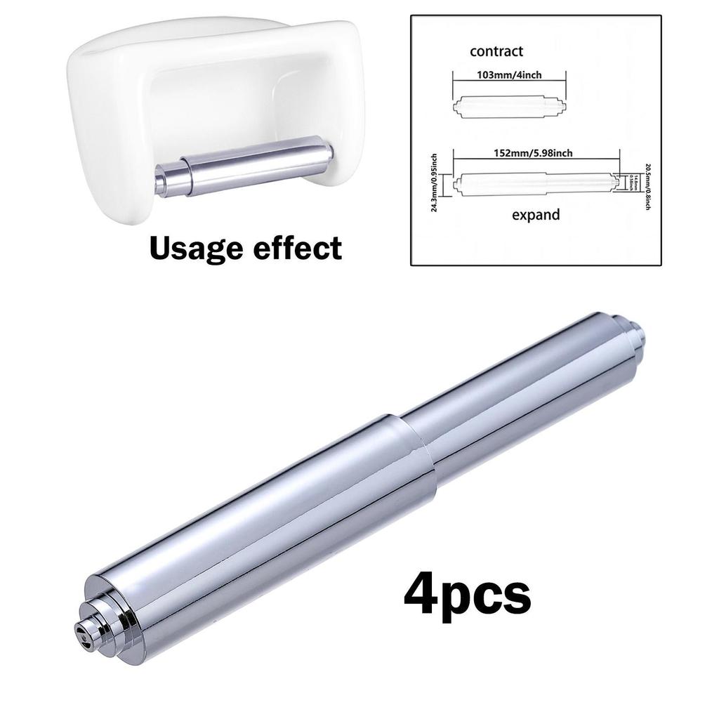 4 Pieces Toilet Paper Holder Replacement Rods,Utility Bathroom Accessories,Toilet Paper Roller Spindle Spring Loaded Roller